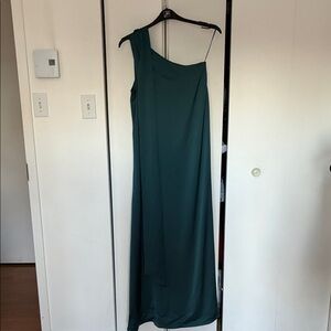 RW&CO. Elegant One-Shoulder Dress in Deep Teal